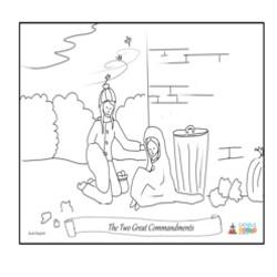 The Two Great Commandments - Coloring Page
